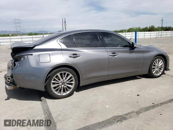 2021 Infiniti Q50 Luxe z VIN JN1EV7BR7MM752758, wystawiony jako Copart lot #55964125 z przebiegiem 86 027 mil mil oraz Szkoda całkowita • Salvage title. Historia ofert i sprzedaży dostępna na DreamBid. Obrazek 3.