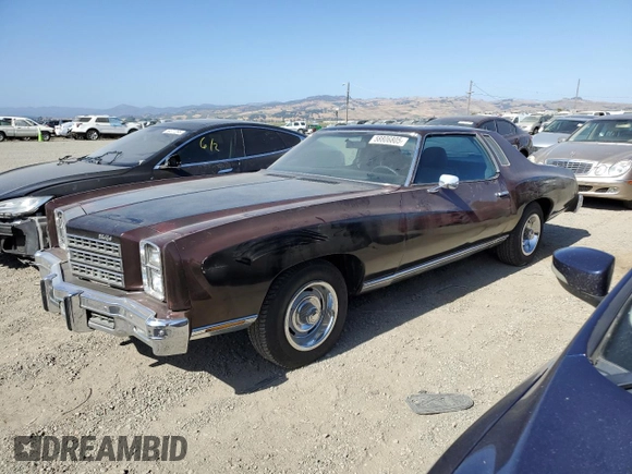 1976 Chevrolet Monte Carlo z VIN 1H57L6Z427472, wystawiony jako Copart lot #58806805 z przebiegiem 88 259 mil mil oraz Czysty tytuł • Clean title. Historia ofert i sprzedaży dostępna na DreamBid. Obrazek 1.