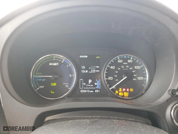 2022 Mitsubishi Outlander PHEV SEL with VIN JA4J2VA78NZ065523, listed as a Copart auction lot 43592405 with 59413 miles and Salvage Title. Bid and sale history available at carsss.com. Image 9.