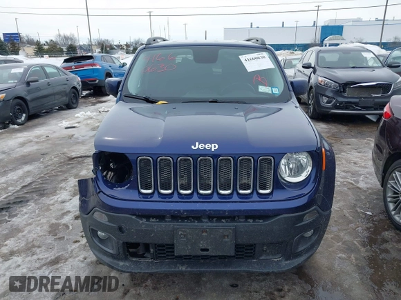 2017 Jeep Renegade Latitude with VIN ZACCJBBB4HPG10655, listed as a IAAI auction lot 41660630 with 118,072 mi miles. Bid and sale history available at carsss.com. Image 12.