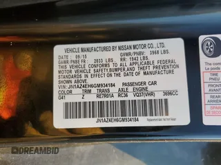 2016 Nissan 370Z with VIN JN1AZ4EH6GM934184, listed as a Copart auction lot 83080054 with 94,974 mi miles and Salvage Title. Bid and sale history available at carsss.com. Image 12.