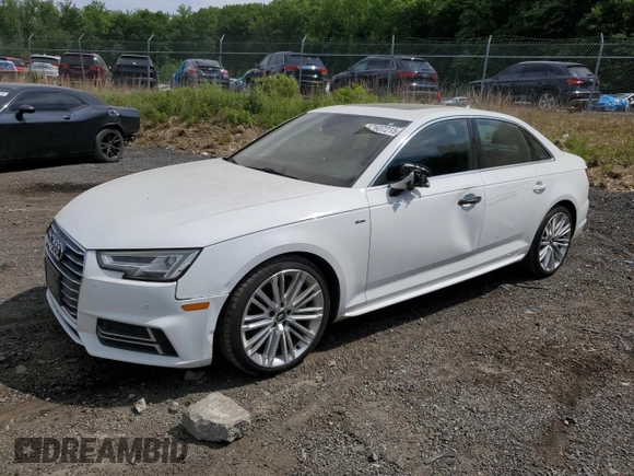 2017 Audi A4 Premium Plus with VIN WAUENAF48HN027868, listed as a Copart auction lot 57607215 with 101,410 mi miles and Salvage title. Bid and sale history available at DreamBid. Image 1.