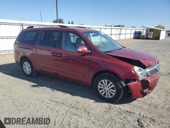 2012 Kia Sedona LX with VIN KNDMG4C79C6483194, listed as a Copart auction lot 77485374 with 110,831 mi miles and Salvage Title. Bid and sale history available at carsss.com. Image 4.