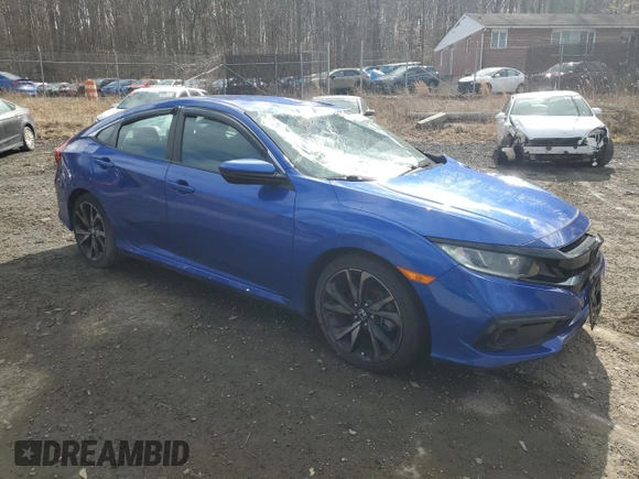 2019 Honda Civic Sedan Sport with VIN 2HGFC2F84KH536508, listed as a Copart auction lot 49632985 with 41,012 mi miles and Salvage Title. Bid and sale history available at carsss.com. Image 4.