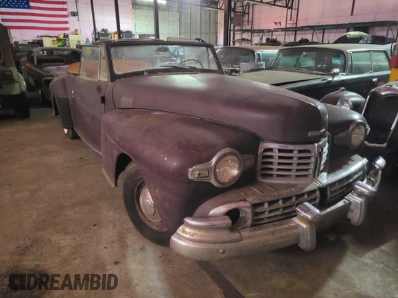 1947 Lincoln Zephyr z VIN 8H18150, wystawiony jako Copart lot #56967095 z przebiegiem 45 424 mil mil oraz Czysty tytuł • Clean title. Historia ofert i sprzedaży dostępna na DreamBid. Obrazek 1.
