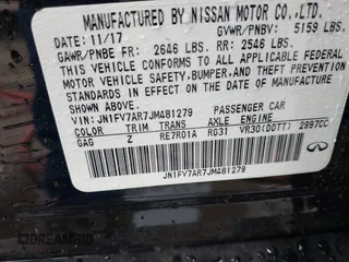 2018 Infiniti Q50 RED SPORT 400 with VIN JN1FV7AR7JM481279, listed as a IAAI auction lot 41850295 with 75,807 mi miles. Bid and sale history available at carsss.com. Image 9.