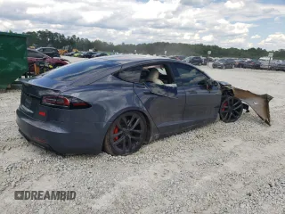 2023 Tesla Model S Plaid with VIN 5YJSA1E63PF507138, listed as a Copart auction lot 55510335 with Not provided miles and Salvage title. Bid and sale history available at DreamBid. Image 3.