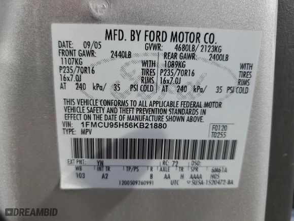 2006 Ford Escape Hybrid with VIN 1FMCU95H56KB21880, listed as a Copart auction lot 52235915 with 217,628 mi miles and Clean Title. Bid and sale history available at carsss.com. Image 12.