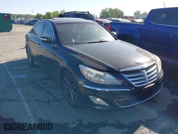 2013 Hyundai Genesis 3.8L with VIN KMHGC4DD1DU247824, listed as a IAAI auction lot 42046380 with 238,524 mi miles and . Bid and sale history available at DreamBid. Image 1.
