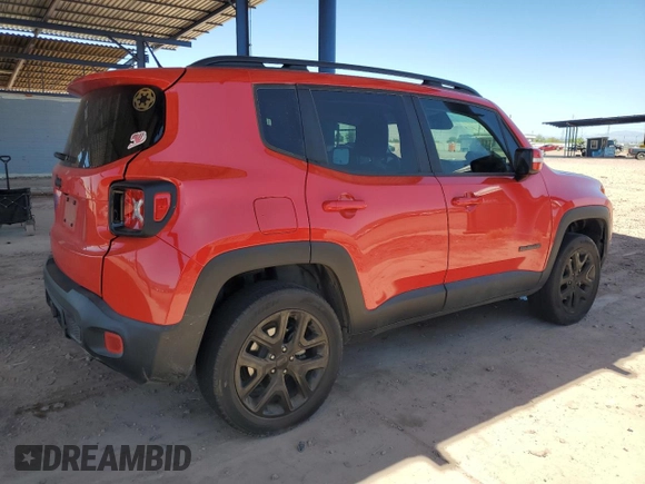 2017 Jeep Renegade Altitude with VIN ZACCJBBB0HPF80280, listed as a Copart auction lot 62119345 with 56,183 mi miles and Salvage title. Bid and sale history available at DreamBid. Image 3.
