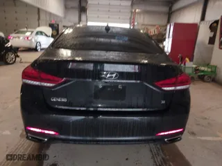 2015 Hyundai Genesis 3.8L with VIN KMHGN4JE1FU012186, listed as a IAAI auction lot 41753637 with 91,241 mi miles. Bid and sale history available at carsss.com. Image 16.