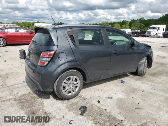 2020 Chevrolet Sonic LT with VIN 1G1JG6SB7L4129019, listed as a Copart auction lot 56726545 with 50,937 mi miles and Salvage title. Bid and sale history available at DreamBid. Image 3.