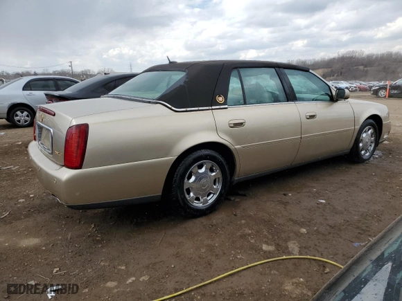 2005 Cadillac DeVille with VIN 1G6KD57Y35U242340, listed as a Copart auction lot 50558795 with 76,856 mi miles and Salvage Title. Bid and sale history available at carsss.com. Image 3.