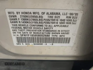 2005 Honda Pilot EX-L z VIN 5FNYF18595B052680, wystawiony jako IAAI lot #42473681 z przebiegiem 280 291 mil mil oraz . Historia ofert i sprzedaży dostępna na DreamBid. Obrazek 9.
