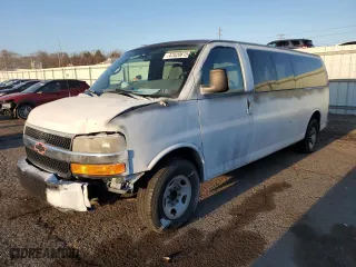2012 Chevrolet Express Passenger 1LT with VIN 1GAZG1FA9C1195838, listed as a Copart auction lot 47020615 with 0 mi miles and Salvage Title. Bid and sale history available at carsss.com. Image 1.
