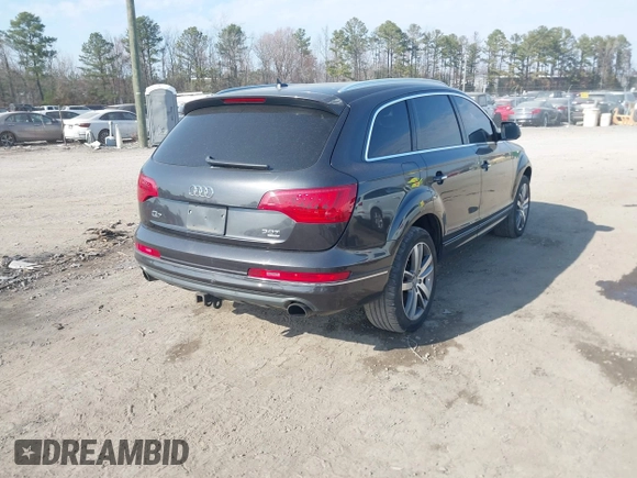 2014 Audi Q7 Premium Plus with VIN WA1LGAFE9ED001319, listed as a IAAI auction lot 41775171 with 144,711 mi miles and . Bid and sale history available at DreamBid. Image 4.