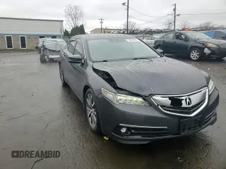2015 Acura TLX V6 Advance with VIN 19UUB2F74FA023099, listed as a Copart auction lot 48636865 with 74,499 mi miles and Salvage Title. Bid and sale history available at carsss.com. Image 11.