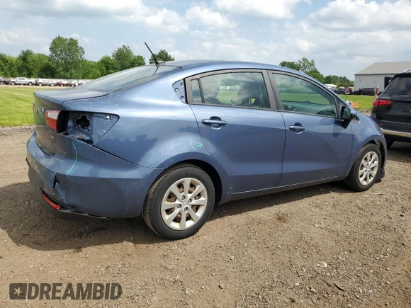 2016 Kia Rio LX with VIN KNADM4A35G6674946, listed as a Copart auction lot 56012124 with 110,647 mi miles and Salvage Title. Bid and sale history available at carsss.com. Image 3.