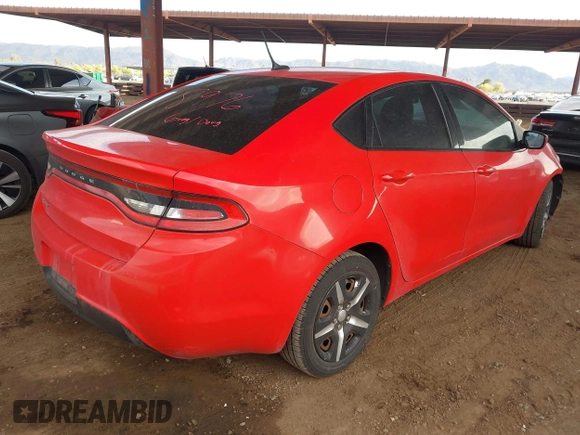 2016 Dodge Dart SE with VIN 1C3CDFAA1GD623758, listed as a IAAI auction lot 41938521 with 119,930 mi miles. Bid and sale history available at carsss.com. Image 4.