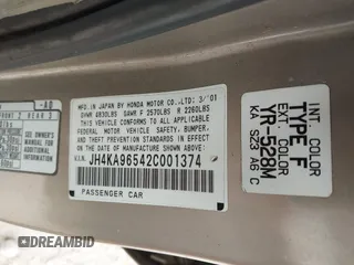2002 Acura RL z VIN JH4KA96542C001374, wystawiony jako IAAI lot #42425314 z przebiegiem Nie podano mil oraz . Historia ofert i sprzedaży dostępna na DreamBid. Obrazek 9.