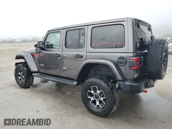 2021 Jeep Wrangler Unlimited Rubicon with VIN 1C4JJXFM1MW760378, listed as a Copart auction lot 43806965 with 38,542 mi miles and Salvage Title. Bid and sale history available at carsss.com. Image 2.