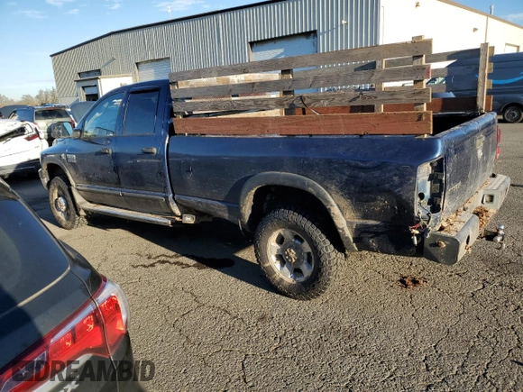 2007 Dodge Ram 2500 SLT with VIN 1D7KS28C57J553668, listed as a Copart auction lot 87590385 with 210,170 mi miles and Salvage Title. Bid and sale history available at carsss.com. Image 2.