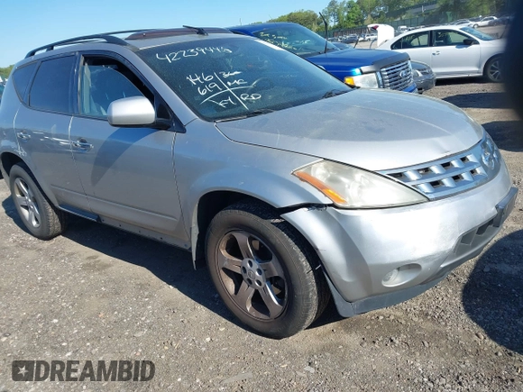 2005 Nissan Murano SL z VIN JN8AZ08W55W432899, wystawiony jako IAAI lot #42239445 z przebiegiem 146 619 mil mil oraz . Historia ofert i sprzedaży dostępna na DreamBid. Obrazek 1.