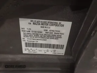2006 Mazda 6 i with VIN 1YVFP80C865M23087, listed as a IAAI auction lot 41412551 with 148,395 mi miles and . Bid and sale history available at carsss.com. Image 9.