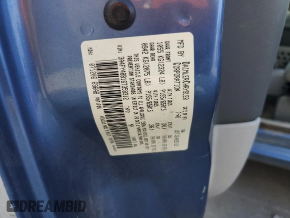 2006 Chrysler PT Cruiser with VIN 3A4FY48B16T358312, listed as a Copart auction lot 80961054 with 118,744 mi miles and Clean Title. Bid and sale history available at DreamBid. Image 13.