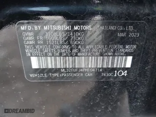 2023 Mitsubishi Mirage G4 ES with VIN ML32FUFJ4PHF04714, listed as a IAAI auction lot 41530358 with 20,334 mi miles. Bid and sale history available at carsss.com. Image 9.
