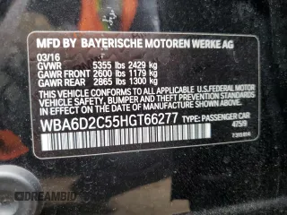 2017 BMW 6 Series 640i xDrive with VIN WBA6D2C55HGT66277, listed as a Copart auction lot 73739483 with 86,356 mi miles. Bid and sale history available at carsss.com. Image 12.