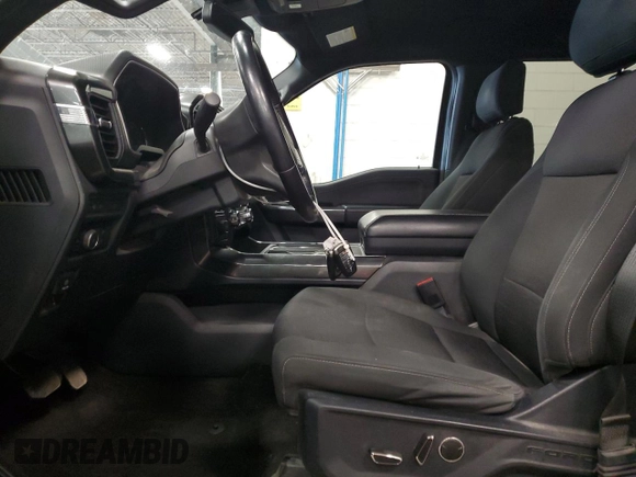 2021 Ford F-150 XL with VIN 1FTFW1E55MFA52455, listed as a Copart auction lot 57447905 with 93,373 mi miles and Salvage title. Bid and sale history available at DreamBid. Image 7.