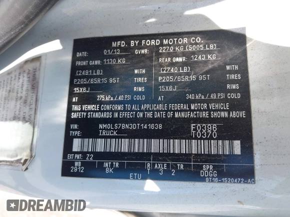 2013 Ford Transit Connect XLT с VIN NM0LS7BN3DT141638, выставлен на аукционе IAAI как лот 42732545 с пробегом 195 333 миль миль и . История ставок и продаж доступна на DreamBid. Изображение 9.