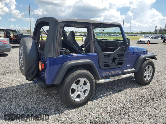 2001 Jeep Wrangler SE with VIN 1J4FA29P51P354795, listed as a Copart auction lot 73874834 with 0 mi miles and Salvage Title. Bid and sale history available at carsss.com. Image 3.
