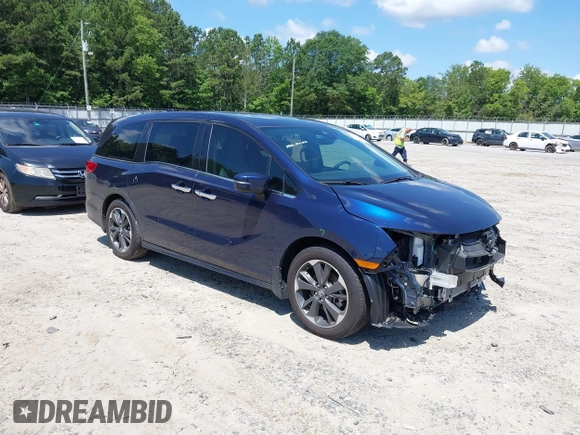 2024 Honda Odyssey Elite z VIN 5FNRL6H97RB057976, wystawiony jako IAAI lot #42428910 z przebiegiem 13 021 mil mil oraz . Historia ofert i sprzedaży dostępna na DreamBid. Obrazek 1.