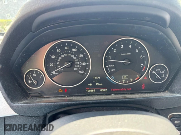 2013 BMW 3 Series 328i xDrive with VIN WBA3B5G57DNS00448, listed as a Copart auction lot 63165005 with 190,464 mi miles and Clean title. Bid and sale history available at DreamBid. Image 8.