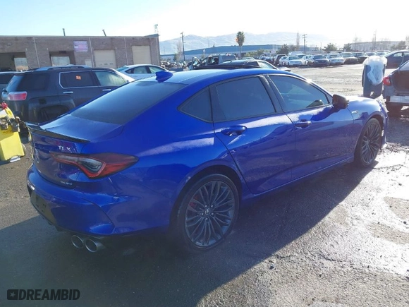 2021 Acura TLX Type S with VIN 19UUB7F0XMA000763, listed as a IAAI auction lot 41492551 with 1 mi miles. Bid and sale history available at carsss.com. Image 4.