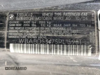 2005 BMW 3 Series 330Ci with VIN WBABD53475PL15981, listed as a Copart auction lot 77138744 with 187,727 mi miles and Clean Title. Bid and sale history available at carsss.com. Image 12.