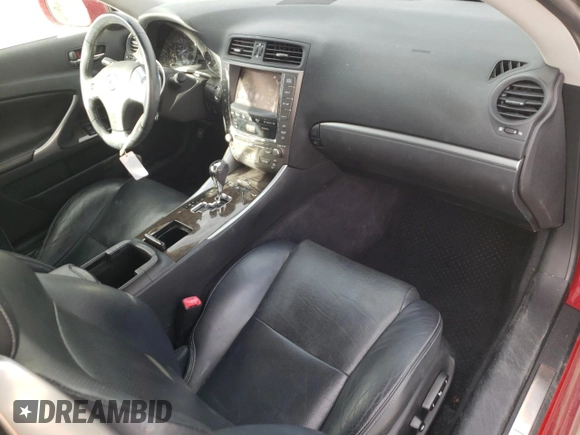2011 Lexus IS 350 C with VIN JTHFE2C29B2505657, listed as a Copart auction lot 82637394 with 62,145 mi miles and Salvage title. Bid and sale history available at DreamBid. Image 8.