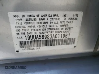 2003 Acura TL Type S w/Navigation System with VIN 19UUA56983A011961, listed as a Copart auction lot 54785113 with 96,697 mi miles and Salvage Title. Bid and sale history available at carsss.com. Image 12.
