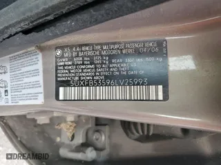2006 BMW X5 4.4i with VIN 5UXFB53596LV25993, listed as a Copart auction lot 54144895 with 128,030 mi miles and Clean Title. Bid and sale history available at carsss.com. Image 26.