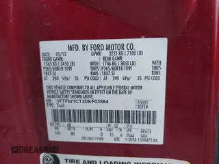 2013 Ford F-150 XL with VIN 1FTFW1CT3DKF03584, listed as a IAAI auction lot 42309670 with 158,251 mi miles and . Bid and sale history available at DreamBid. Image 9.