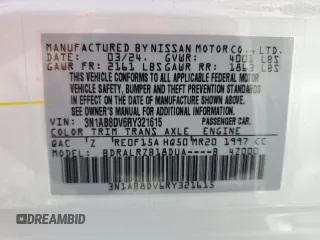 2024 Nissan Sentra SR with VIN 3N1AB8DV6RY321615, listed as a Copart auction lot 54496985 with 8,962 mi miles and Non Repairable. Bid and sale history available at carsss.com. Image 13.