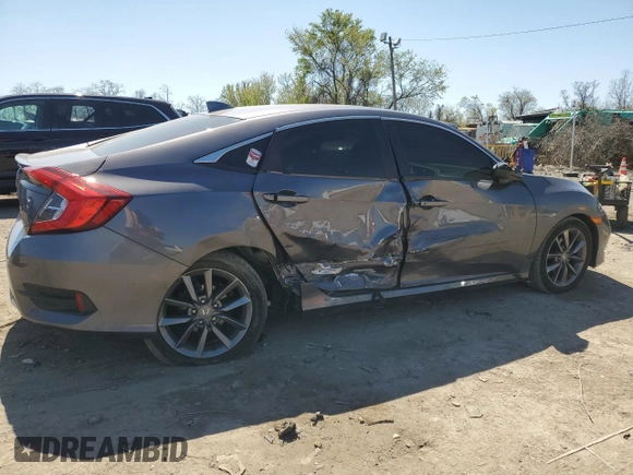 2021 Honda Civic Sedan EX with VIN 19XFC1F36ME200774, listed as a Copart auction lot 53517975 with 67,915 mi miles and Salvage Title. Bid and sale history available at carsss.com. Image 3.