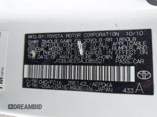 2010 Toyota Corolla с VIN JTDBU4EE5AJ085521, выставлен на аукционе IAAI как лот 41454057 с пробегом 159 952 миль миль и . История ставок и продаж доступна на DreamBid. Изображение 9.