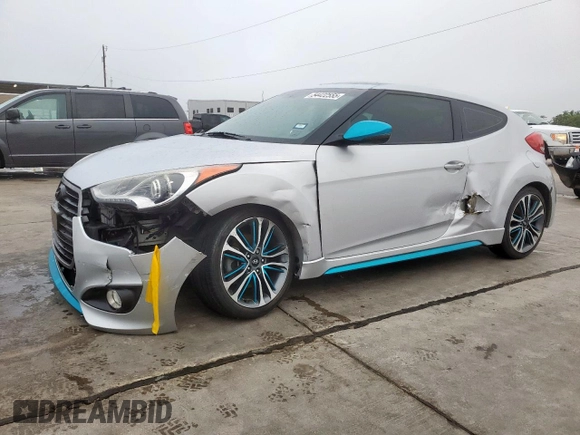 2016 Hyundai Veloster Turbo with VIN KMHTC6AE1GU293410, listed as a Copart auction lot 54422555 with 61,133 mi miles and Salvage title. Bid and sale history available at DreamBid. Image 1.