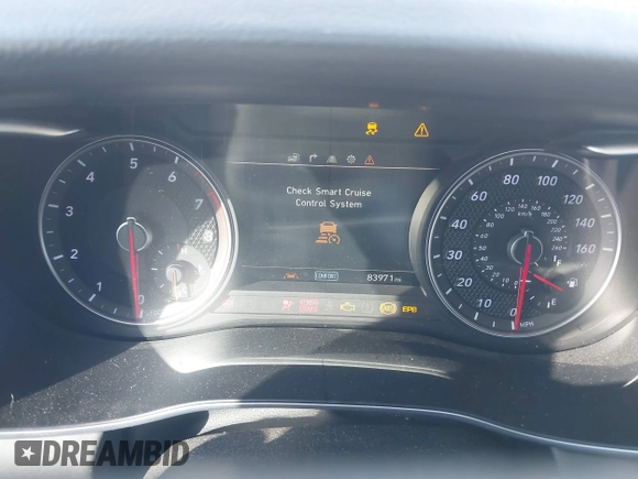 2019 Genesis G70 2.0T Advanced with VIN KMTG34LA5KU023157, listed as a IAAI auction lot 41490171 with 83,971 mi miles. Bid and sale history available at carsss.com. Image 7.