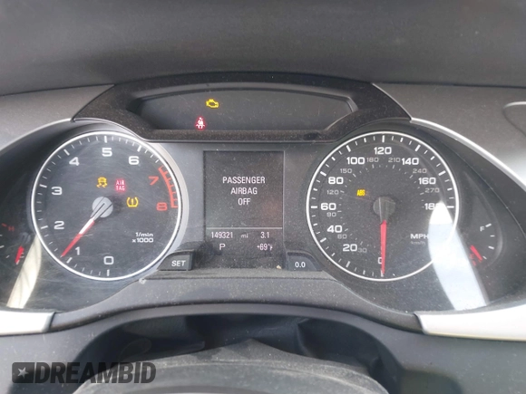 2012 Audi A4 Premium Plus with VIN WAUFFAFL9CN010949, listed as a IAAI auction lot 41664384 with 149,321 mi miles and . Bid and sale history available at DreamBid. Image 7.
