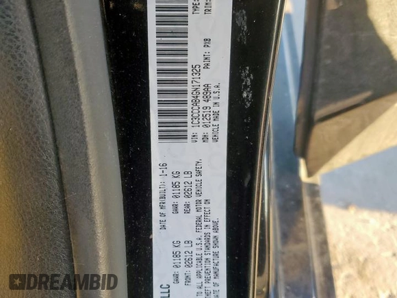 2016 Chrysler 200 Limited with VIN 1C3CCCAB4GN171325, listed as a Copart auction lot 46360645 with 172,721 mi miles and Salvage Title. Bid and sale history available at carsss.com. Image 13.