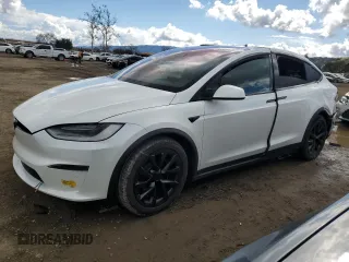 2022 Tesla Model X with VIN 7SAXCAE59NF358337, listed as a Copart auction lot 48262775 with Not Provided miles and Salvage Title. Bid and sale history available at DreamBid. Image 1.